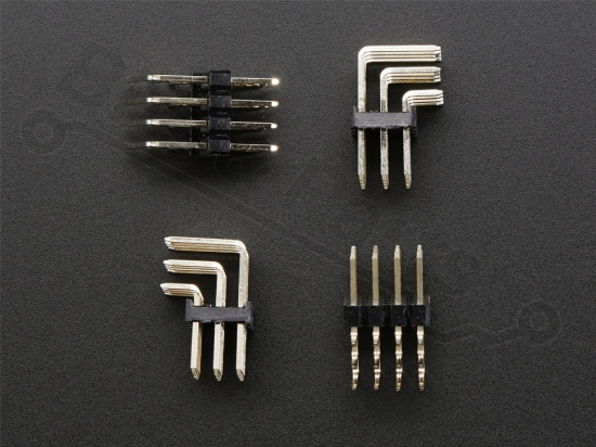 Headerpins male 3x4 pins metaal 90 graden haaks